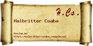 Halbritter Csaba névjegykártya