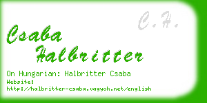 csaba halbritter business card